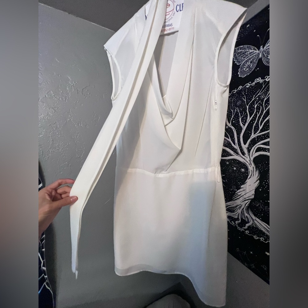 White dress, size small, with belt, worn once.